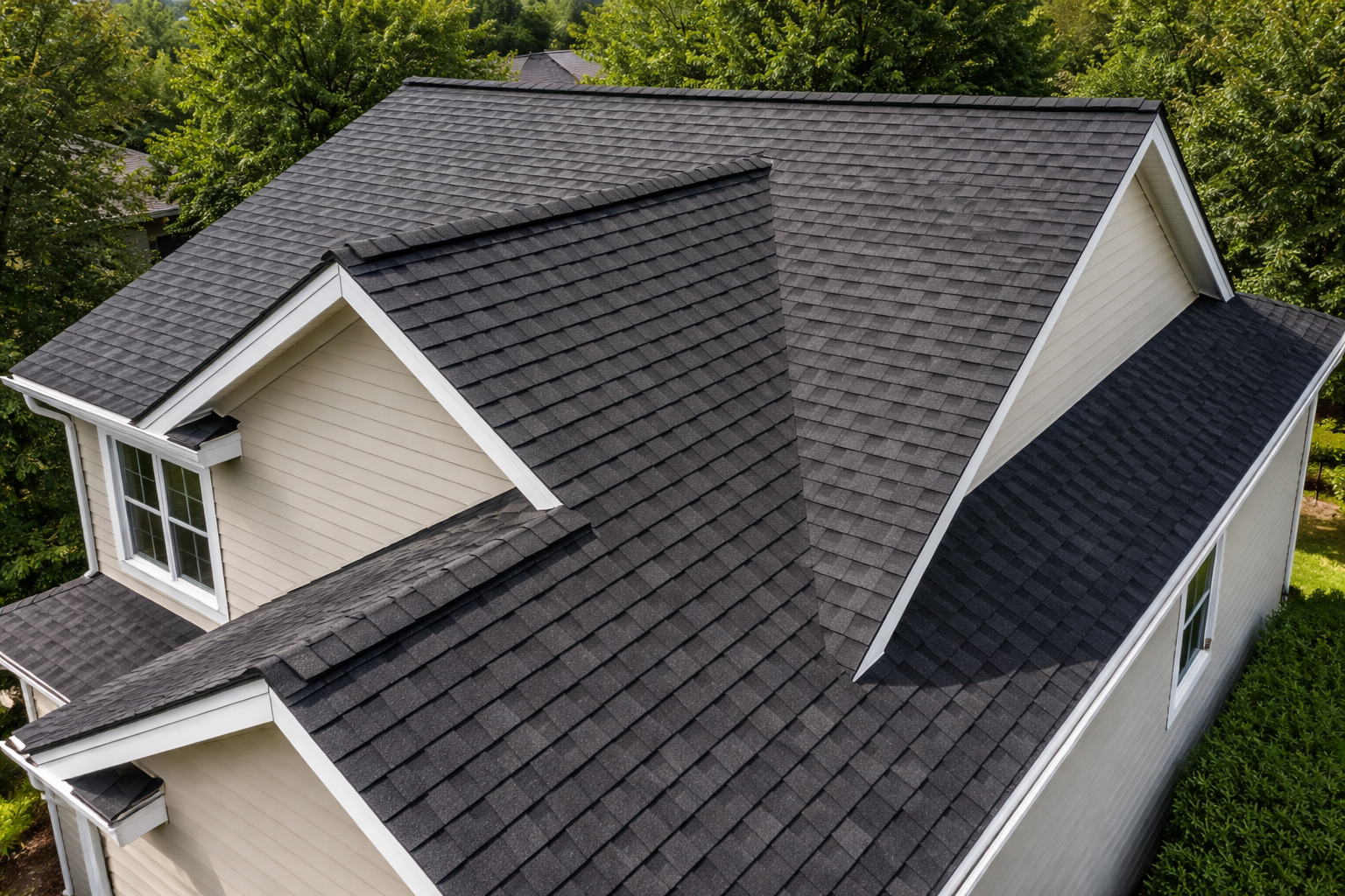 Charcoal Shingle Roof Aerial View-3