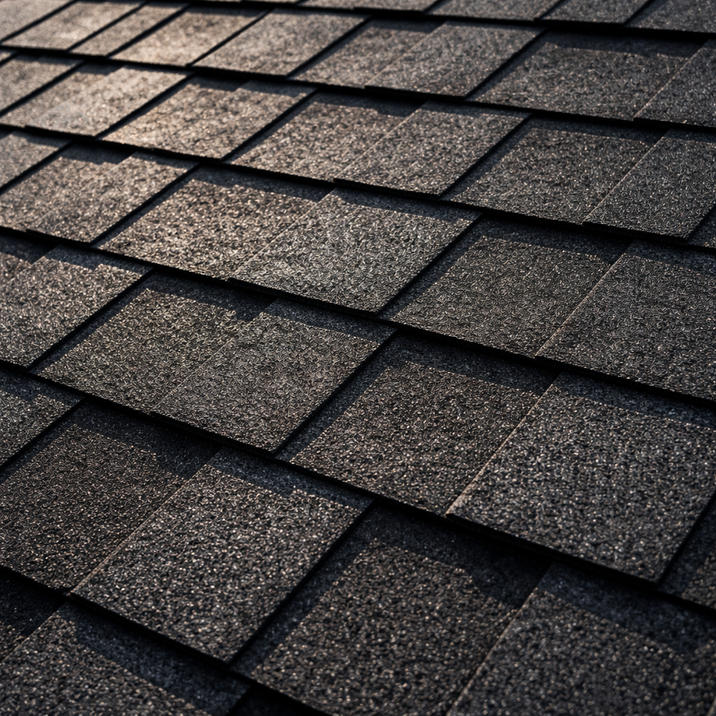 Charcoal Shingles on Residential Roof at Dusk-1