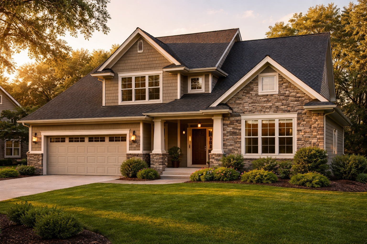 Dark Shingle Roof at Golden Hour-1