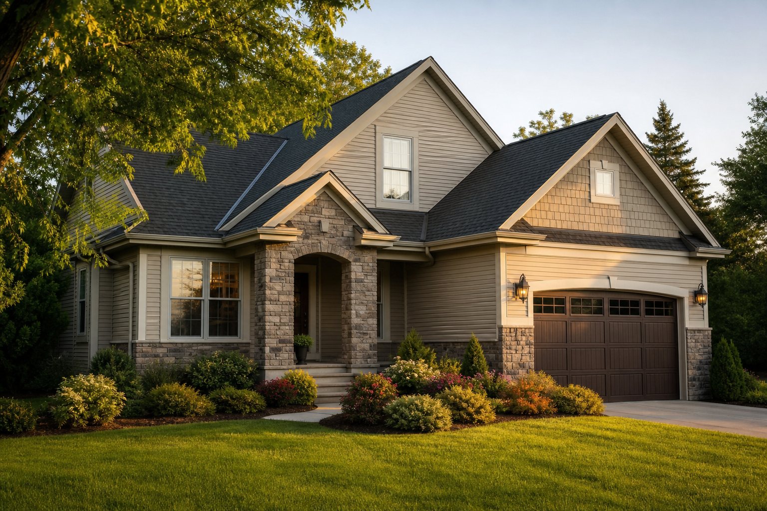 Faux Stone Siding on Vinyl Home