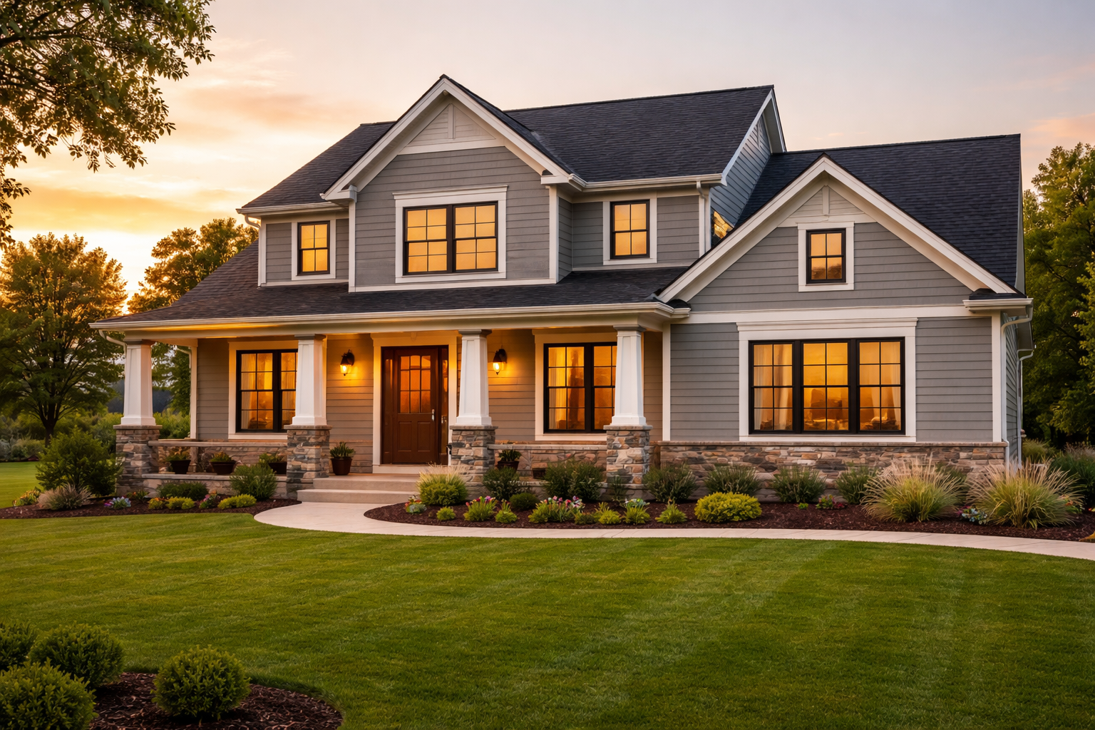 Midwest Home Renovation at Golden Hour