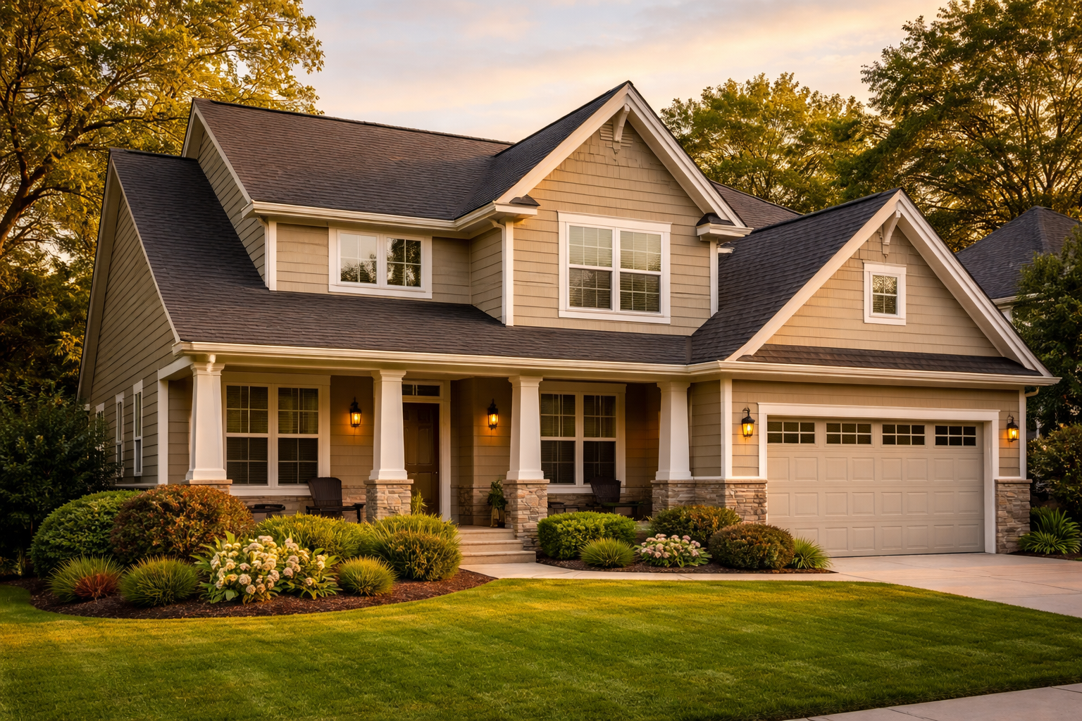 Midwest Residential Roof at Golden Hour-1