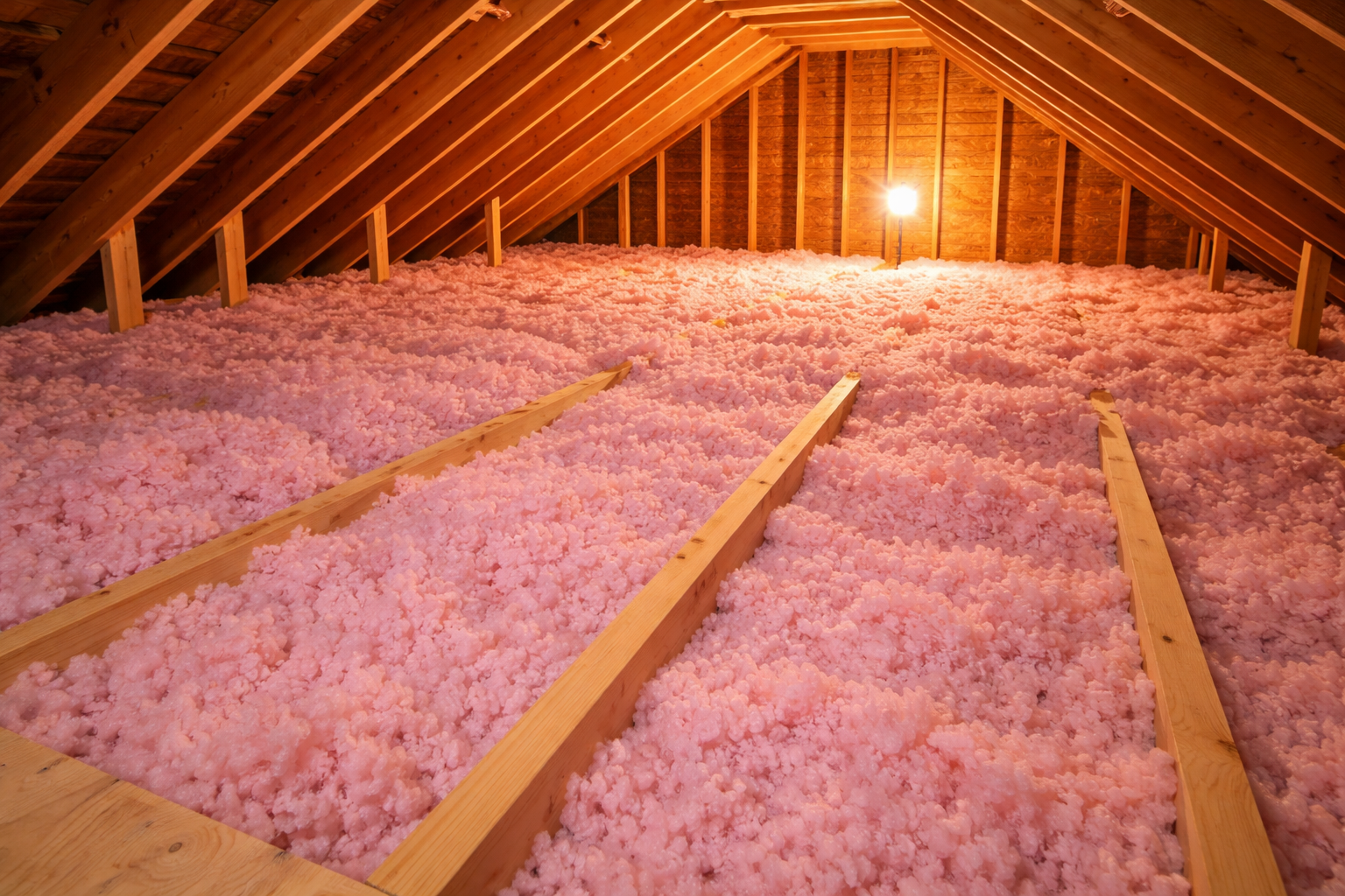 Pink Insulation Interior Attic View-1