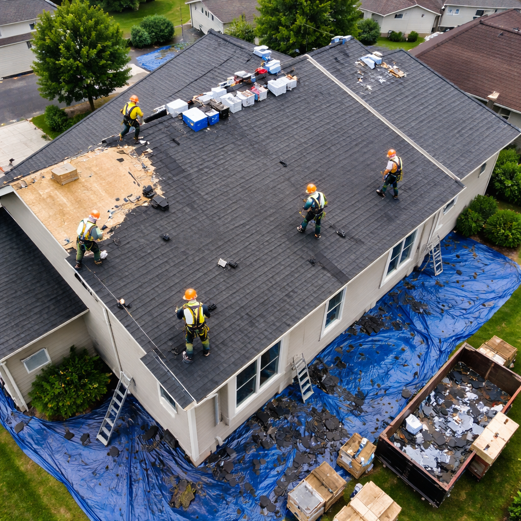 Residential Roof Installation from Above-1