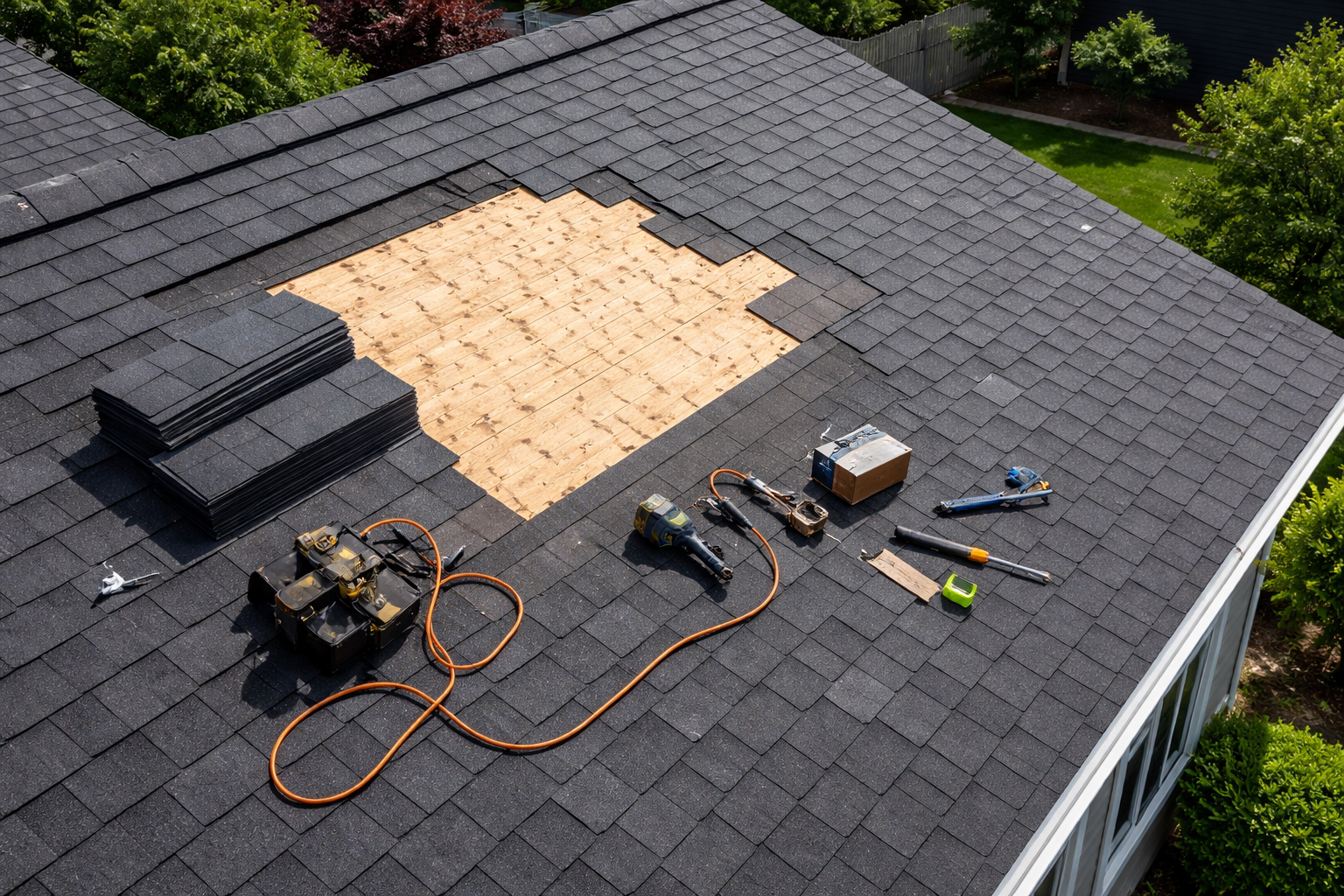 Residential Roof Repair Aerial View-1