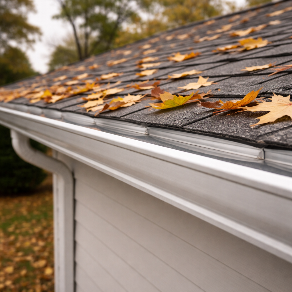 Seamless Aluminum Gutters on Residential Roofline