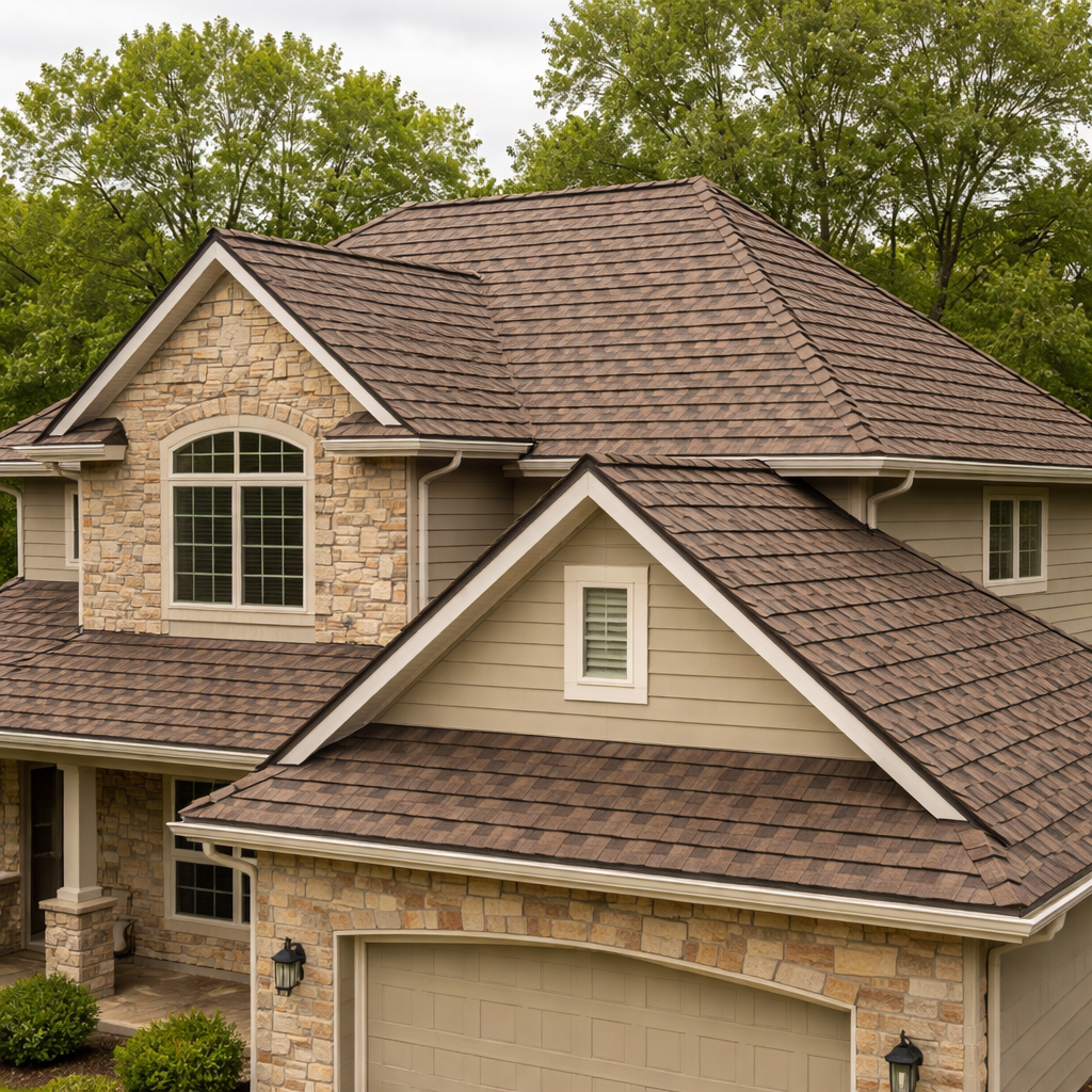 StoneCoated Metal Roof on Midwest Home