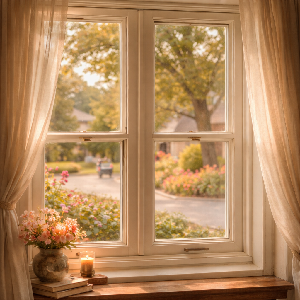Vinyl Window Cozy View Toledo Ohio Summer Breeze Nostalgic Atmosphere-1