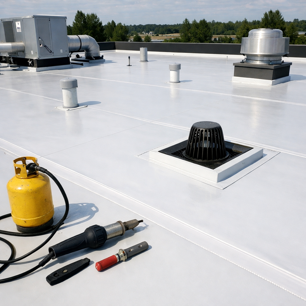 photographic tpo flat roofing