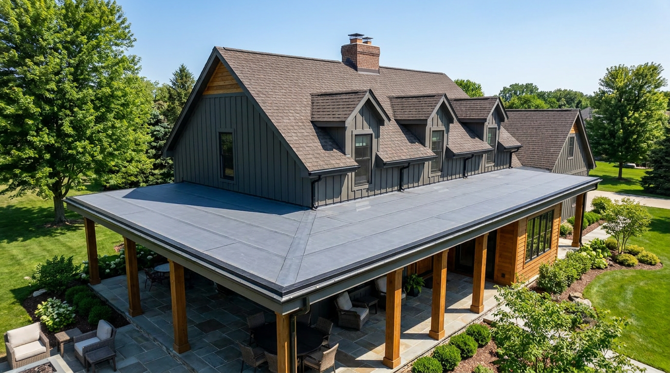 Flat roof 4 - Integrity Home Exteriors - Roof - Siding - Windows - Gutters - Doors - Lawn Care