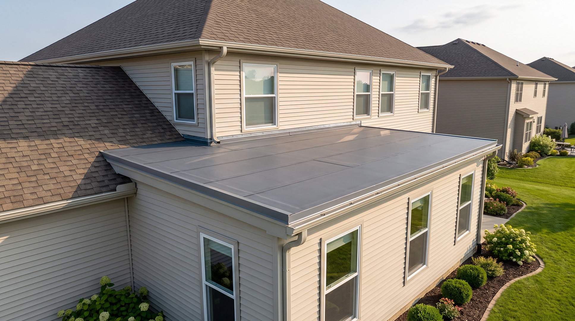flat roof 12 - Integrity Home Exteriors - Roof - Siding - Windows - Gutters - Doors - Lawn Care
