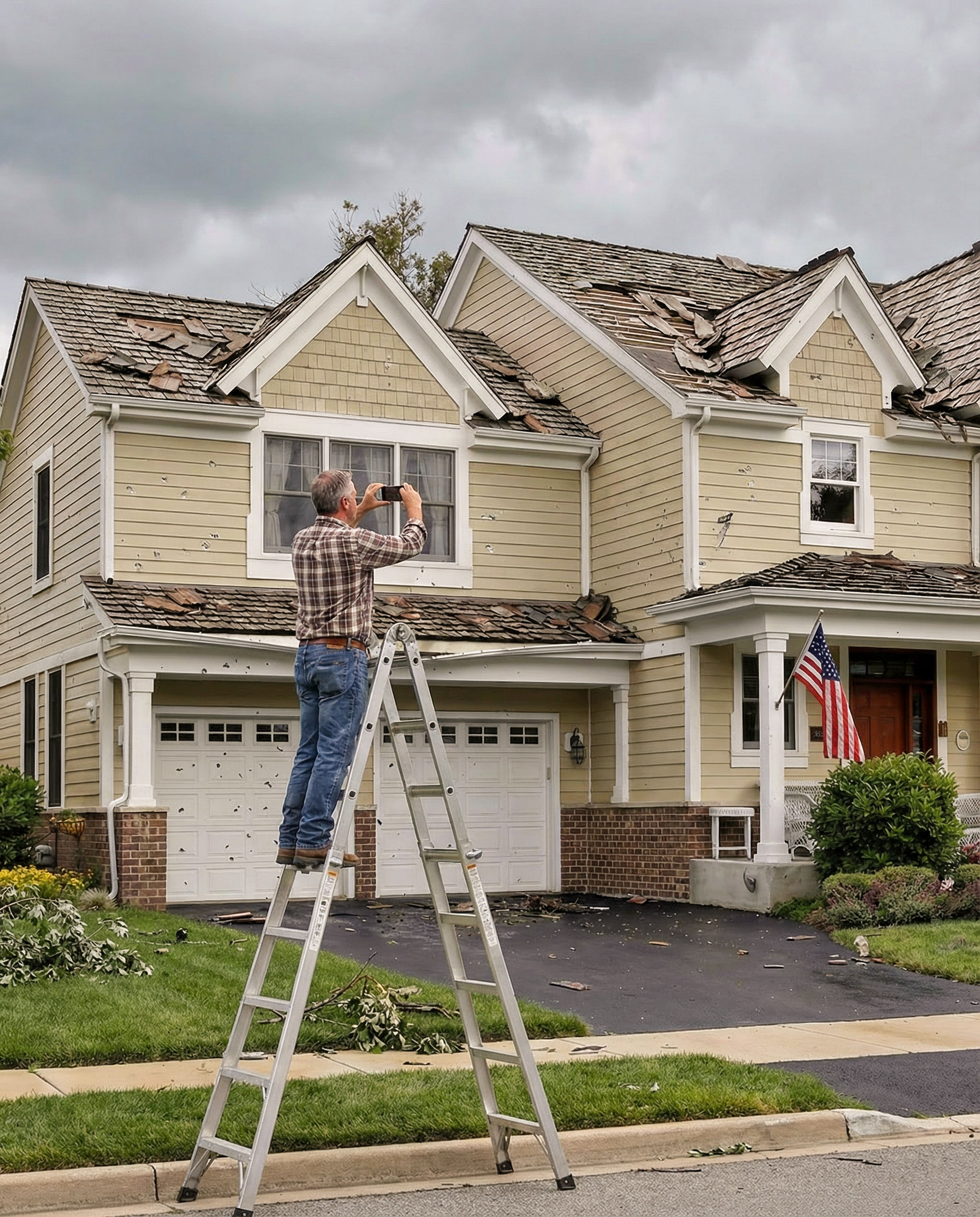 storm damage 3 - Integrity Home Exteriors - Roof - Siding - Windows - Gutters - Doors - Lawn Care
